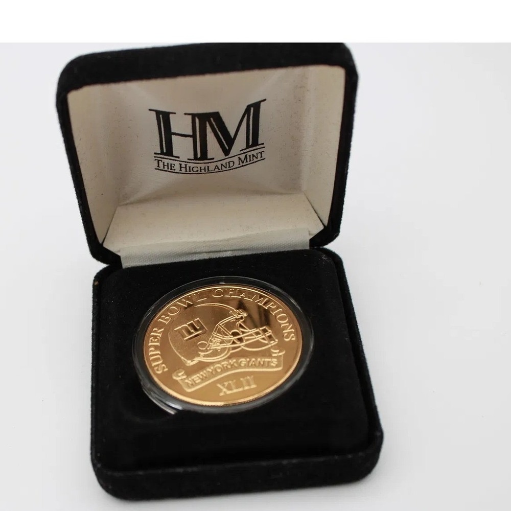 New York Giants Super Bowl XLII Champions Highland Mint Gold Flash Coin Limited
